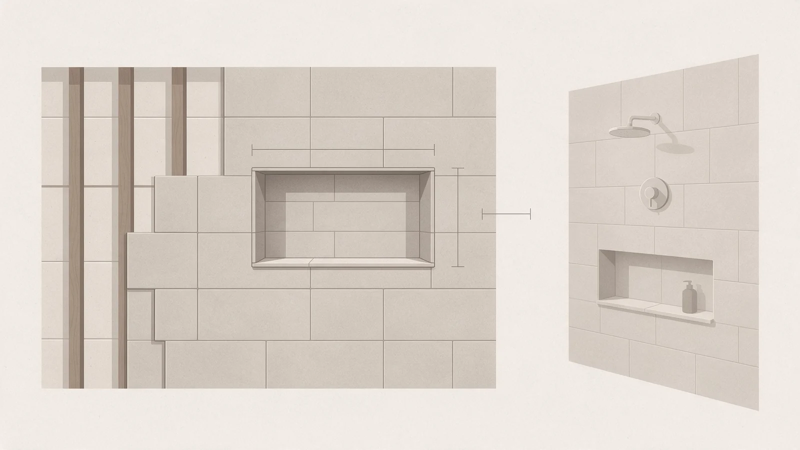 shower niche sizes, Winway